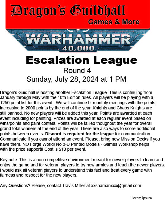 Escalation League Flay July 24